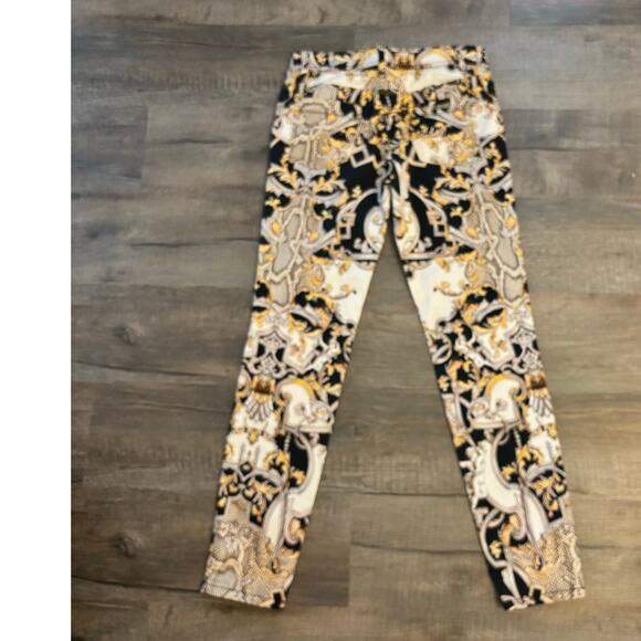 Y2K  Just Cavalli Gold Paisley Skinny Jeans Mid Rise L Studded Designer Denim - Picture 6 of 10